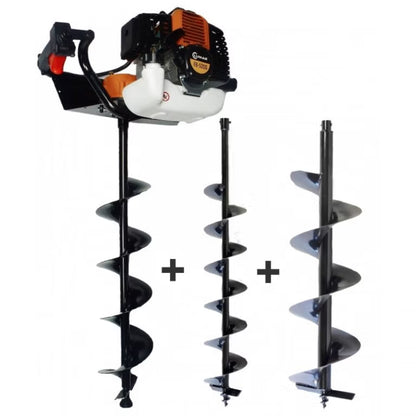 Spalinowa Wiertnica Glebowa z 3 Wiertłami - Idealna do Ogrodu