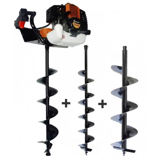 Spalinowa Wiertnica Glebowa z 3 Wiertłami - Idealna do Ogrodu