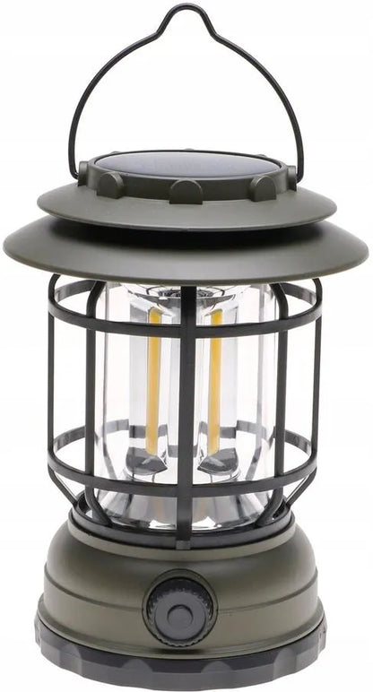 Latarnia Kempingowa LED Solar Vintage - Oświetlenie Ogrodowe