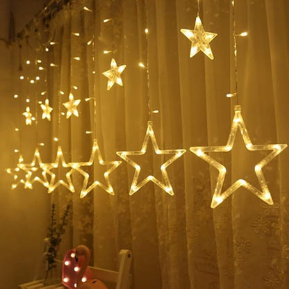 STAR ICICLE LIGHTS CURTAIN FAIRY CONNECTABLE 8 MODES WATERPROOF HANGING LIGHTS FOR CHRISTMAS PARTY INDOOR OUTDOOR DECORATIONS