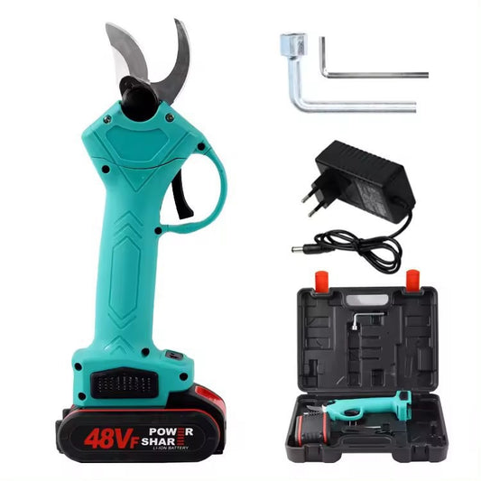Akumulatorowe Nożyce Elektryczne do Gałęzi 48V z 2 Bateriami i Walizką