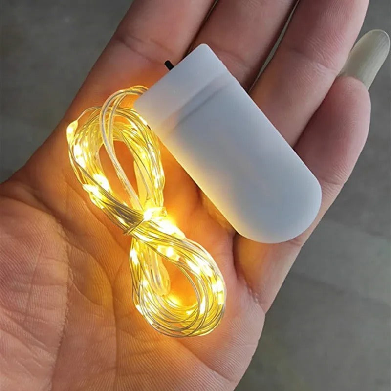 ŁAŃCUCH ŚWIETLNY LED, ZASILANY PRZEZ USB/BATERIĘ, PRZEWÓD MIEDZIANY, NA IMPREZY, WESELA I DEKORACJE ŚWIĄTECZNE, 10 M
