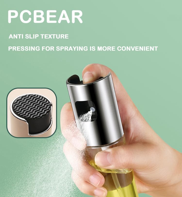 SZKLANA BUTELKA Z ROZPYLACZEM DO OLEJU – NARZĘDZIE KUCHENNE DO PRZYPRAW, BEZWYLAWOWY ROZPYLACZ DO GRILLA I BBQ