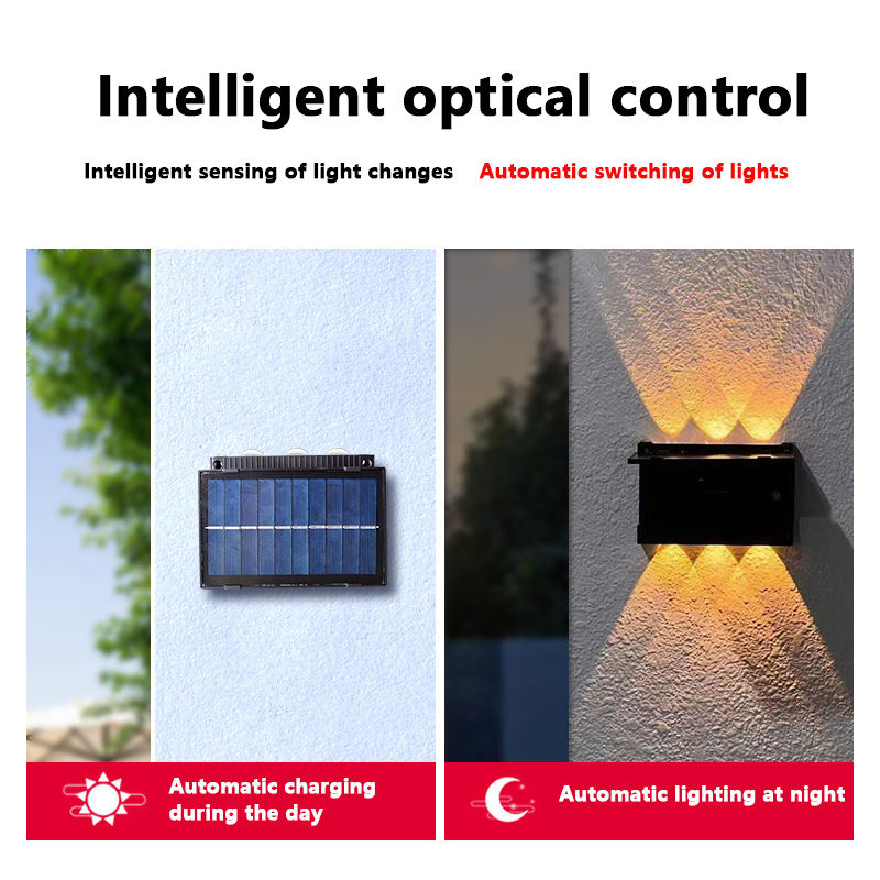 LAMPA ŚCIENNA LED SOLARNA Z FUNKCJĄ UP/DOWN – WODOSZCZELNA, OGRODOWA