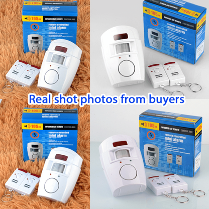 Bezprzewodowy Mini Alarm PIR 105dB z 2 Pilotami