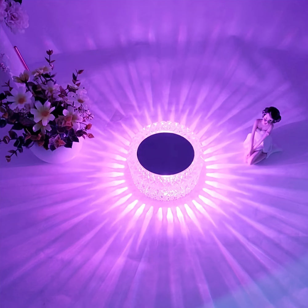 Kolorowa Kryształowa Lampa LED Z Paskiem Dotykowym – Kreatywna Lampka Nocna, Regulacja Jasności, Nastrojowe Oświetlenie