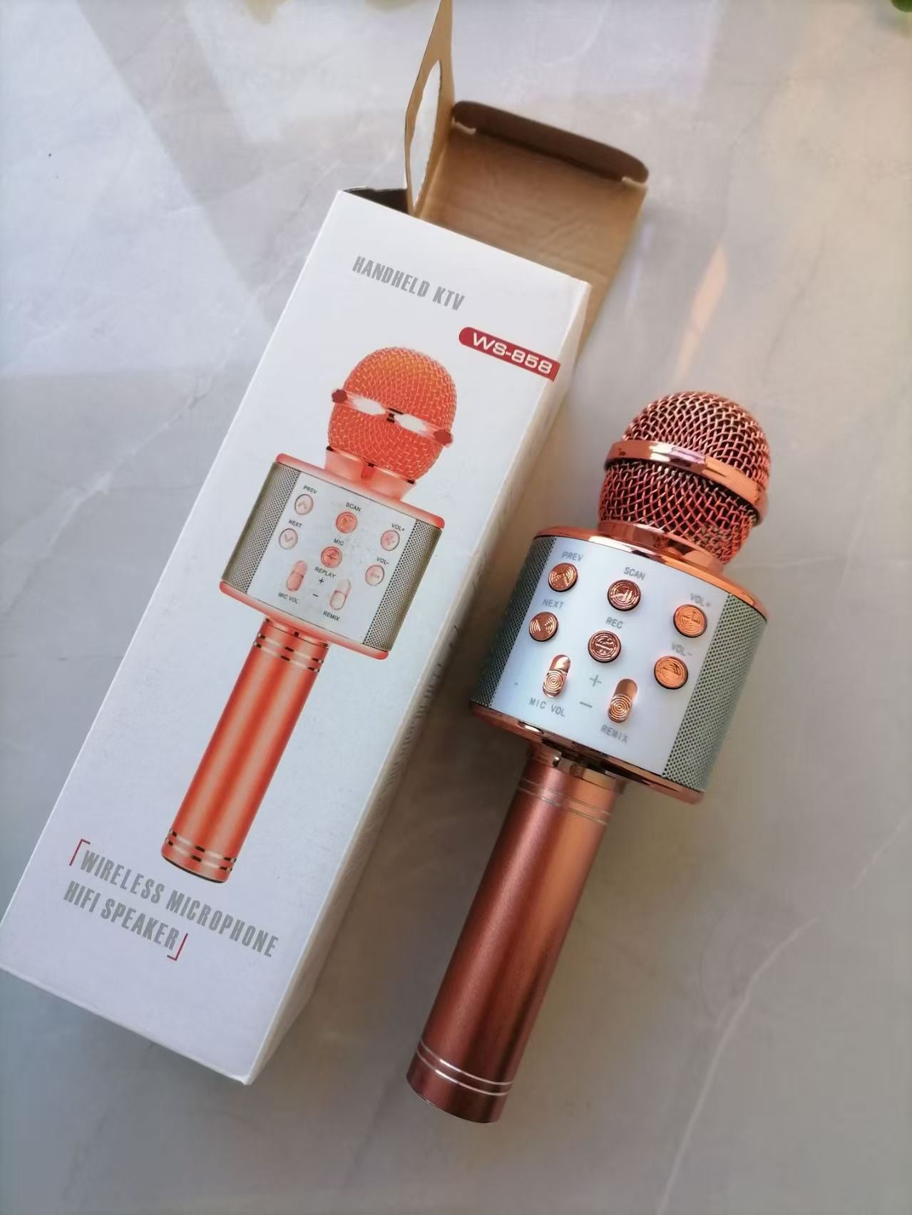 Bezprzewodowy Mikrofon Karaoke Bluetooth z Głośnikiem LED - Idealny na Imprezy!