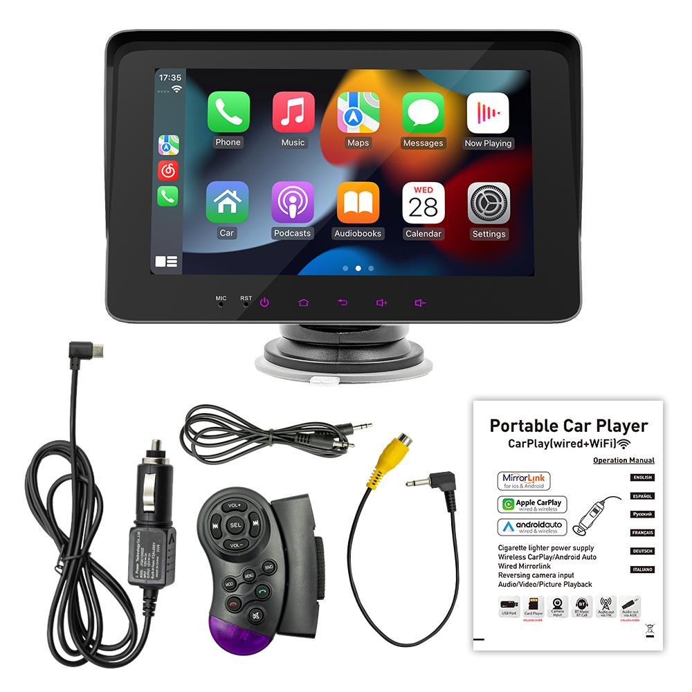 Samochodowy Ekran MP5 CarPlay Android Auto BT GPS 7"