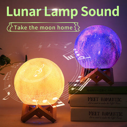Lampka Księżycowa 3D LED 15 cm – 16 Kolorów, Ładowalna, Sterowanie Pilotem / Dotykiem