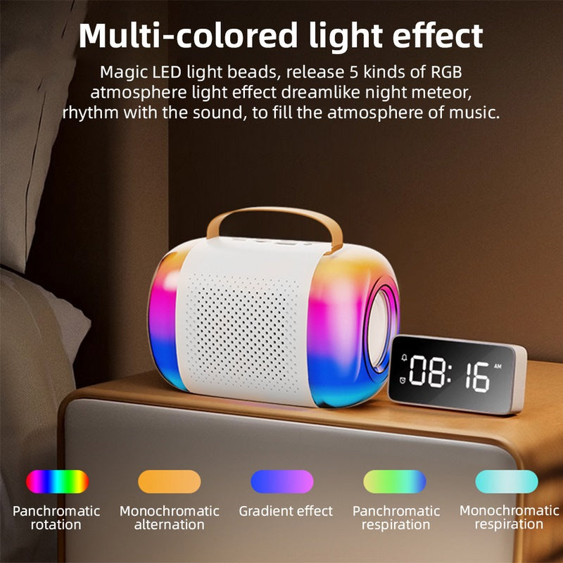 Przenośny Zestaw Karaoke Bluetooth z Głośnikiem LED i Dwoma Mikrofonami