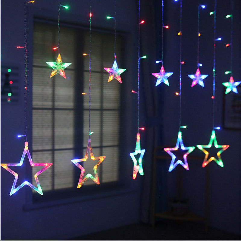 STAR ICICLE LIGHTS CURTAIN FAIRY CONNECTABLE 8 MODES WATERPROOF HANGING LIGHTS FOR CHRISTMAS PARTY INDOOR OUTDOOR DECORATIONS