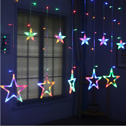 STAR ICICLE LIGHTS CURTAIN FAIRY CONNECTABLE 8 MODES WATERPROOF HANGING LIGHTS FOR CHRISTMAS PARTY INDOOR OUTDOOR DECORATIONS