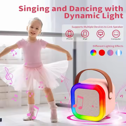 Zestaw Karaoke Bluetooth z Dwoma Mikrofonami i Głośnikiem RGB