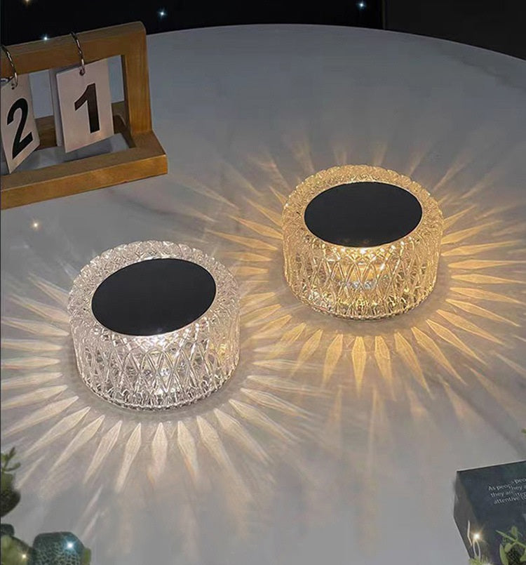 Kolorowa Kryształowa Lampa LED Z Paskiem Dotykowym – Kreatywna Lampka Nocna, Regulacja Jasności, Nastrojowe Oświetlenie