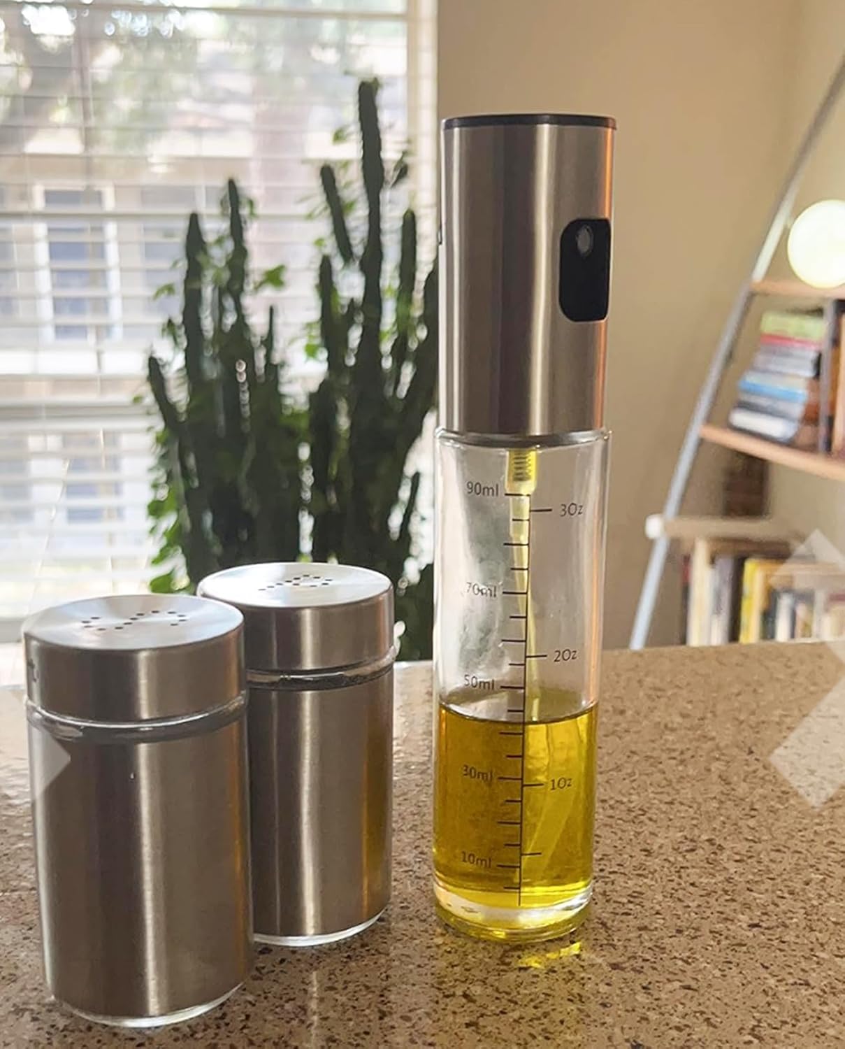 SZKLANA BUTELKA Z ROZPYLACZEM DO OLEJU – NARZĘDZIE KUCHENNE DO PRZYPRAW, BEZWYLAWOWY ROZPYLACZ DO GRILLA I BBQ