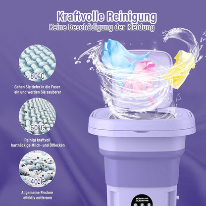 Składana Mini Pralka Turystyczna z Funkcją Wirowania