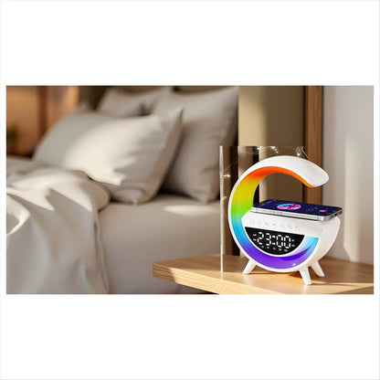 Inteligentna Lampa Nastrojowa RGB z Ładowarką Bezprzewodową i Głośnikiem Bluetooth