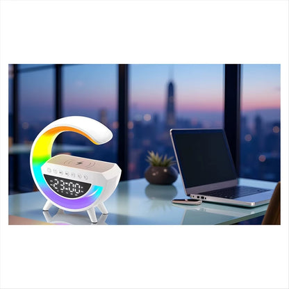 Inteligentna Lampa Nastrojowa RGB z Ładowarką Bezprzewodową i Głośnikiem Bluetooth