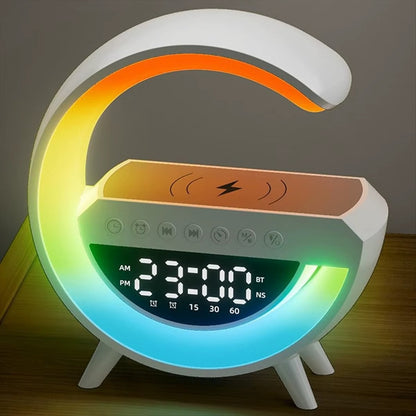 Inteligentna Lampa Nastrojowa RGB z Ładowarką Bezprzewodową i Głośnikiem Bluetooth