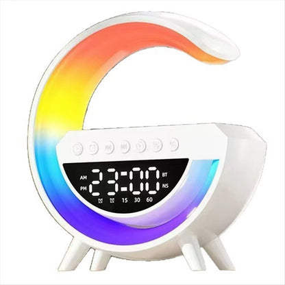 Inteligentna Lampa Nastrojowa RGB z Ładowarką Bezprzewodową i Głośnikiem Bluetooth