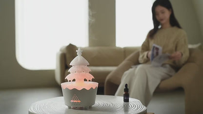 Cichy Dyfuzor Zapachowy Choinka LED z Timerem - Aromaterapia i Relaks