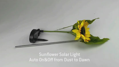 SOLARNA LAMPA OGRODOWA LED SŁONECZNIK – DEKORACYJNA LAMPA TRAWNIKOWA 8 LED