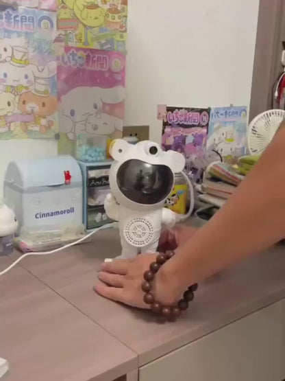 Lampka Astronauta 3D z Projektorem Galaktyki – 360° Obrót, Głośnik, Pilot