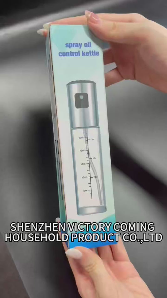 SZKLANA BUTELKA Z ROZPYLACZEM DO OLEJU – NARZĘDZIE KUCHENNE DO PRZYPRAW, BEZWYLAWOWY ROZPYLACZ DO GRILLA I BBQ