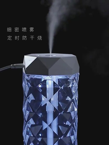 Kryształowy Nawilżacz Powietrza LED – Aromaterapia, 7 Kolorów, Nastrojowe Oświetlenie