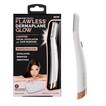 Flawless Dermaplane Glow - Podświetlany Eksfoliator i Depilator do Twarzy