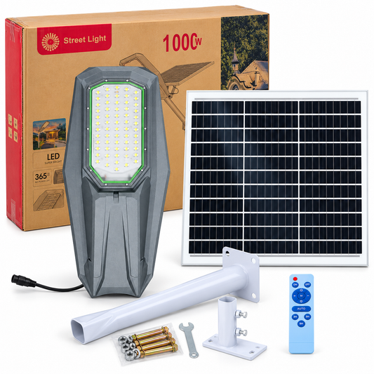 Solarna lampa uliczna LED, SKU 10675, zestaw z panelem słonecznym – zdjęcie poglądowe
